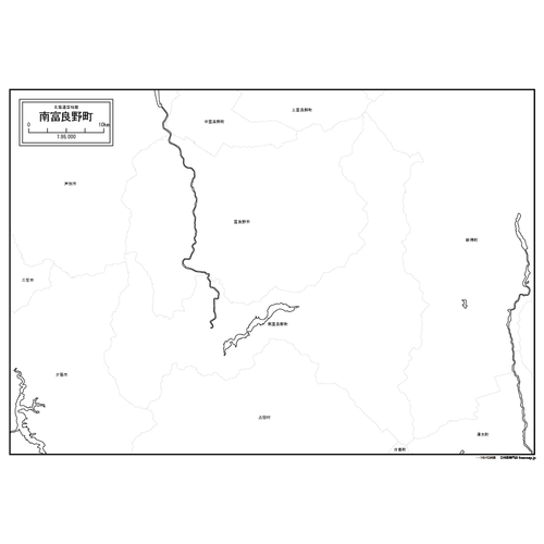 南富良野町の白地図のサムネイル