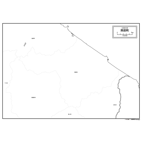 興部町の白地図のサムネイル