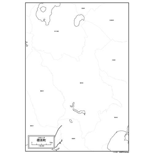 標茶町の白地図のサムネイル