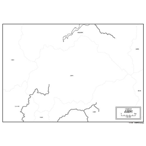 占冠村の白地図のサムネイル
