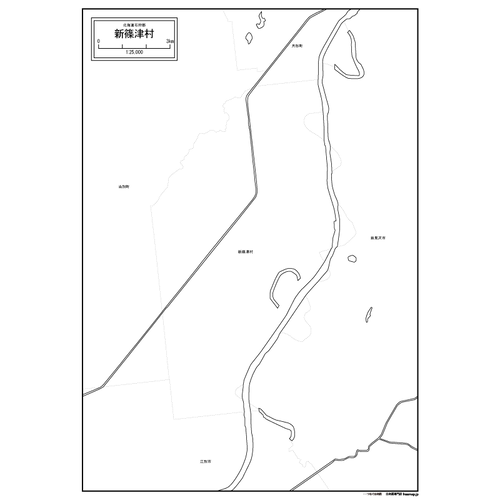 新篠津村の白地図のサムネイル