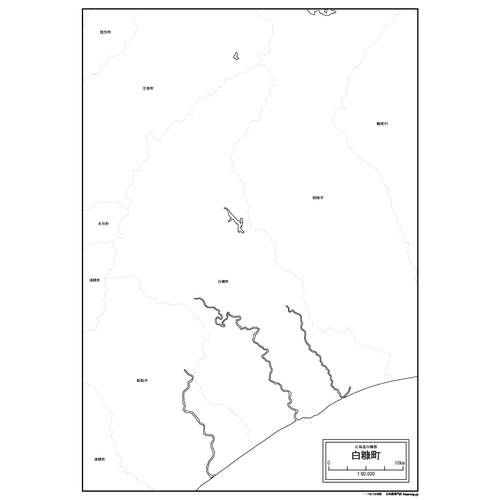白糠町の白地図のサムネイル