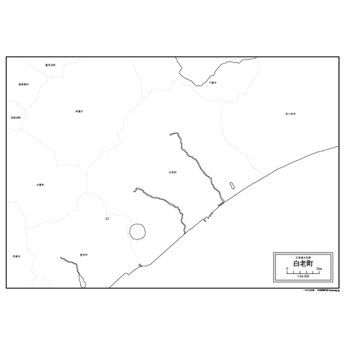 白老町の白地図のサムネイル