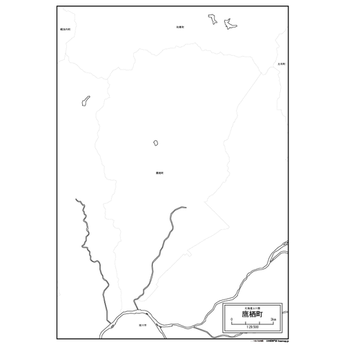 鷹栖町の白地図のサムネイル
