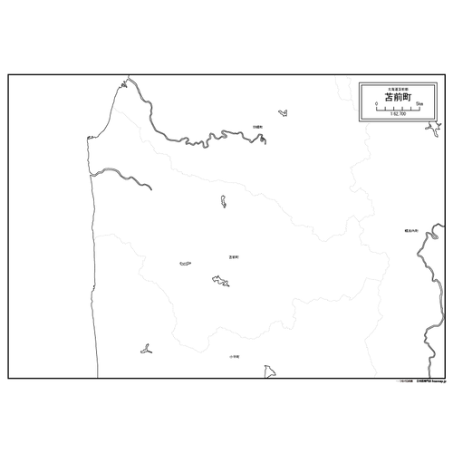 苫前町の白地図のサムネイル