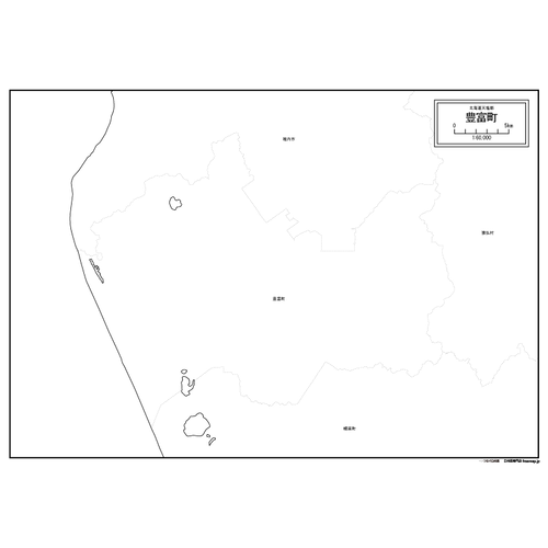 豊富町の白地図のサムネイル