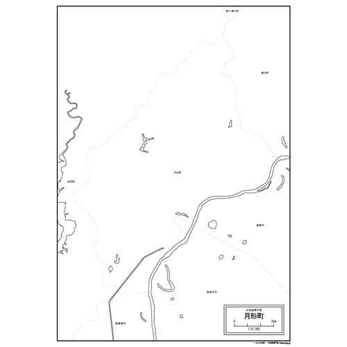 月形町の白地図のサムネイル