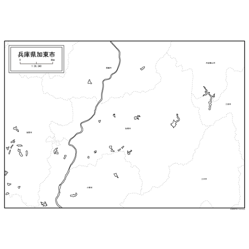 加東市の白地図のサムネイル