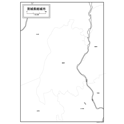 結城市の白地図のサムネイル