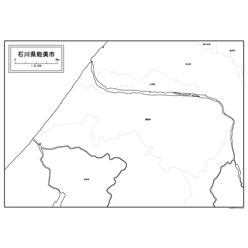 能美市の白地図のサムネイル