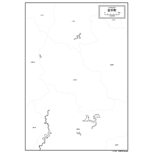岩手町の白地図のサムネイル