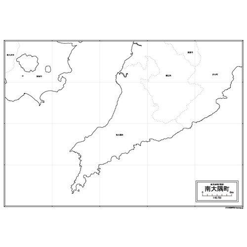 南大隅町の白地図のサムネイル