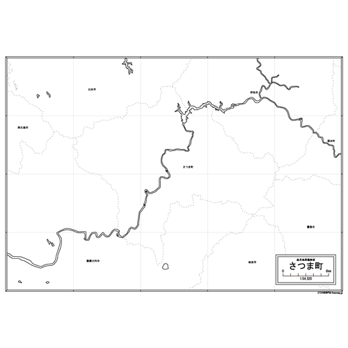 さつま町の白地図のサムネイル