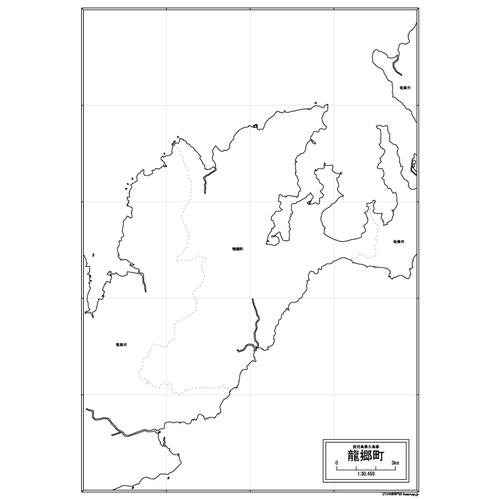 龍郷町の白地図のサムネイル