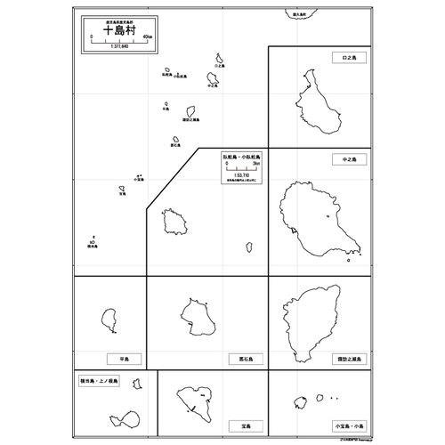 十島村の白地図のサムネイル