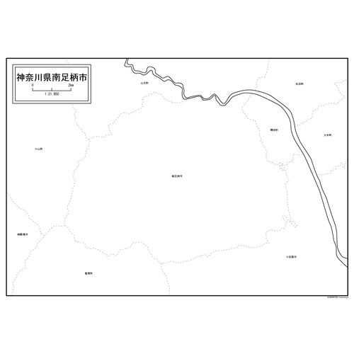 南足柄市の白地図のサムネイル