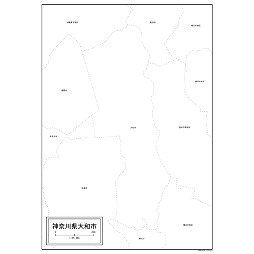 大和市の白地図のサムネイル