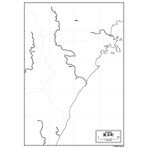 東洋町の白地図のサムネイル