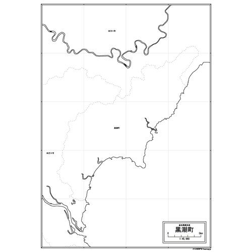黒潮町の白地図のサムネイル