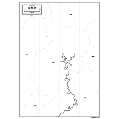 馬路村の白地図のサムネイル