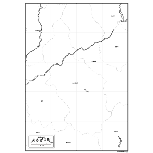 あさぎり町の白地図のサムネイル