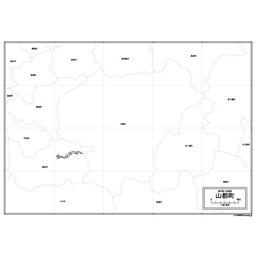 山都町の白地図のサムネイル