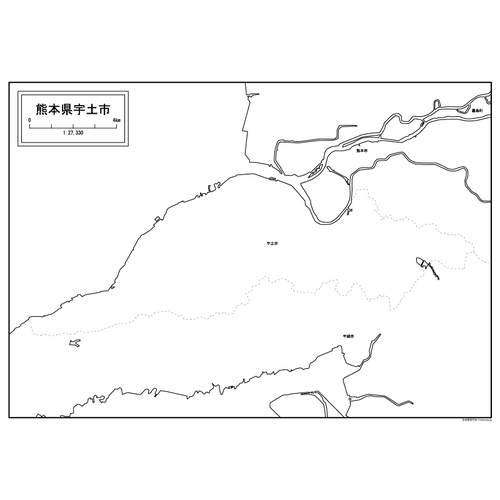 宇土市の白地図のサムネイル