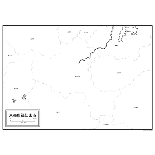 福知山市の白地図のサムネイル