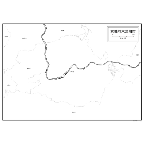 木津川市の白地図のサムネイル