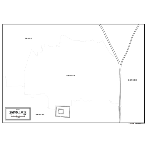 京都市上京区の白地図のサムネイル