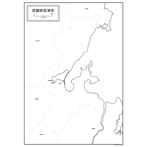 宮津市の白地図のサムネイル