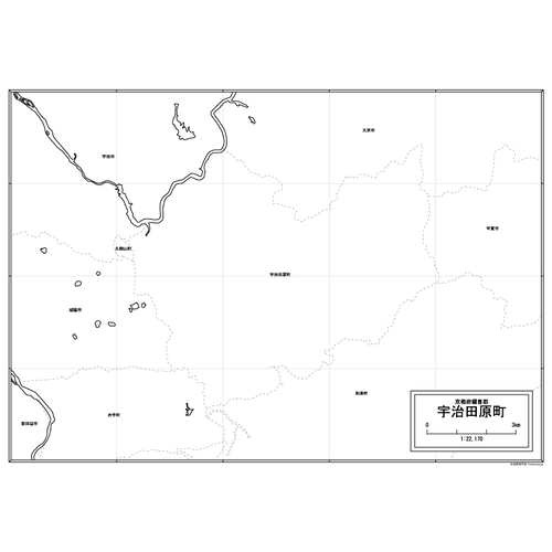 宇治田原町の白地図のサムネイル