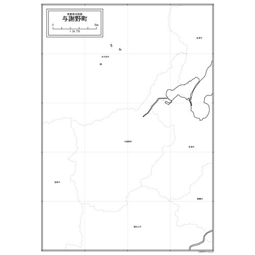 与謝野町の白地図のサムネイル