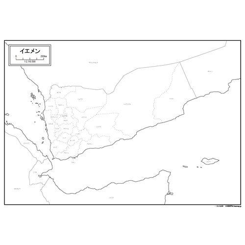 イエメンの白地図のサムネイル