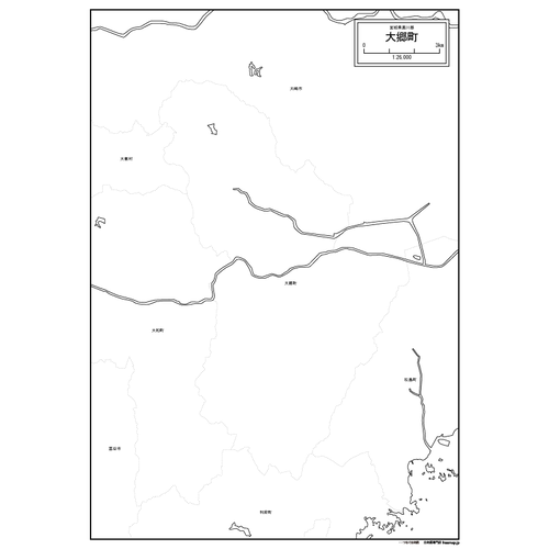 大郷町の白地図のサムネイル