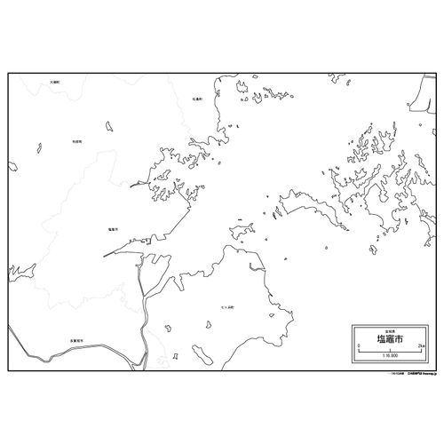 塩竈市の白地図のサムネイル