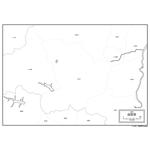 白石市の白地図のサムネイル