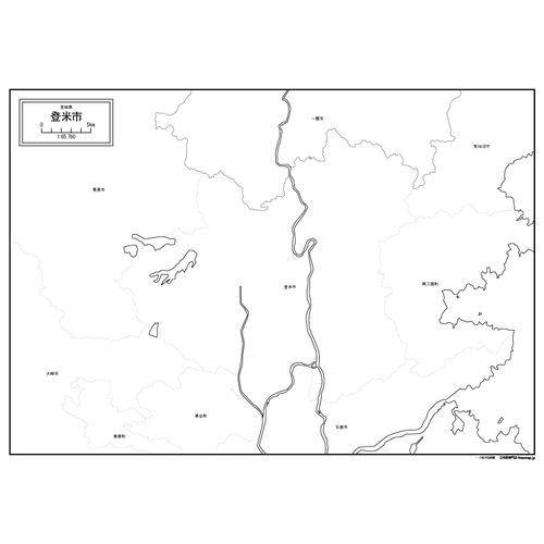 登米市の白地図のサムネイル