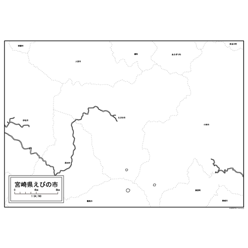 えびの市の白地図のサムネイル