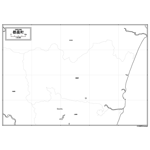 都農町の白地図のサムネイル