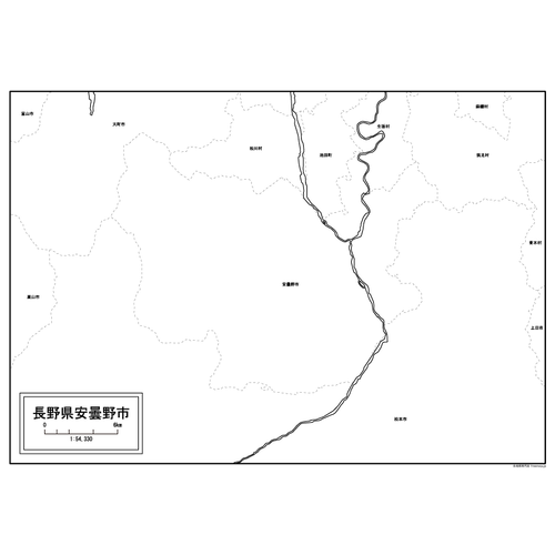 安曇野市の白地図のサムネイル