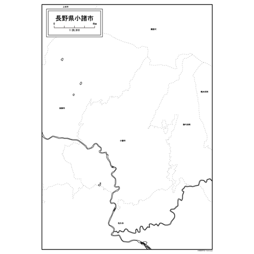 小諸市の白地図のサムネイル