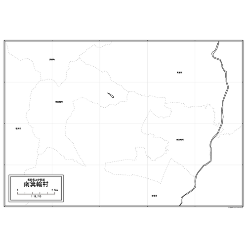 南箕輪村の白地図のサムネイル