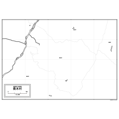 喬木村の白地図のサムネイル