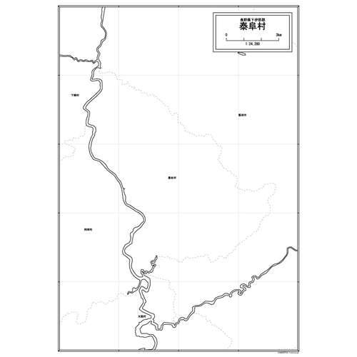 泰阜村の白地図のサムネイル