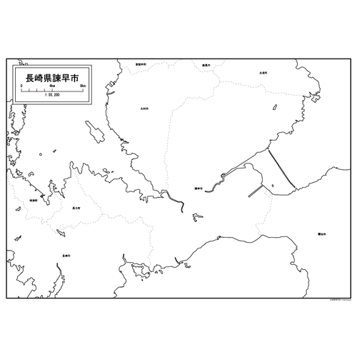諫早市の白地図のサムネイル