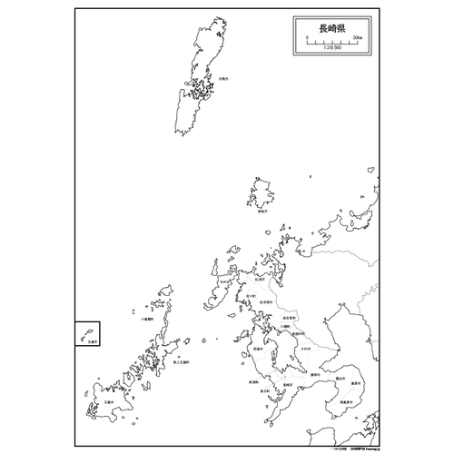 長崎県の白地図のサムネイル