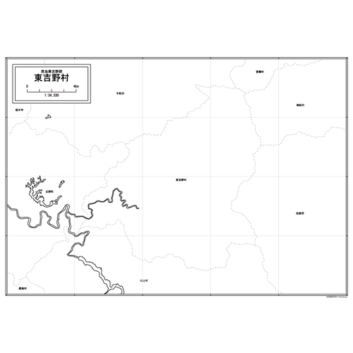 東吉野村の白地図のサムネイル