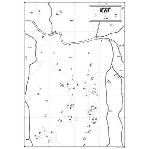 河合町の白地図のサムネイル