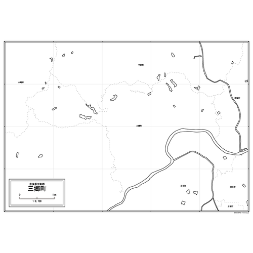 三郷町の白地図のサムネイル